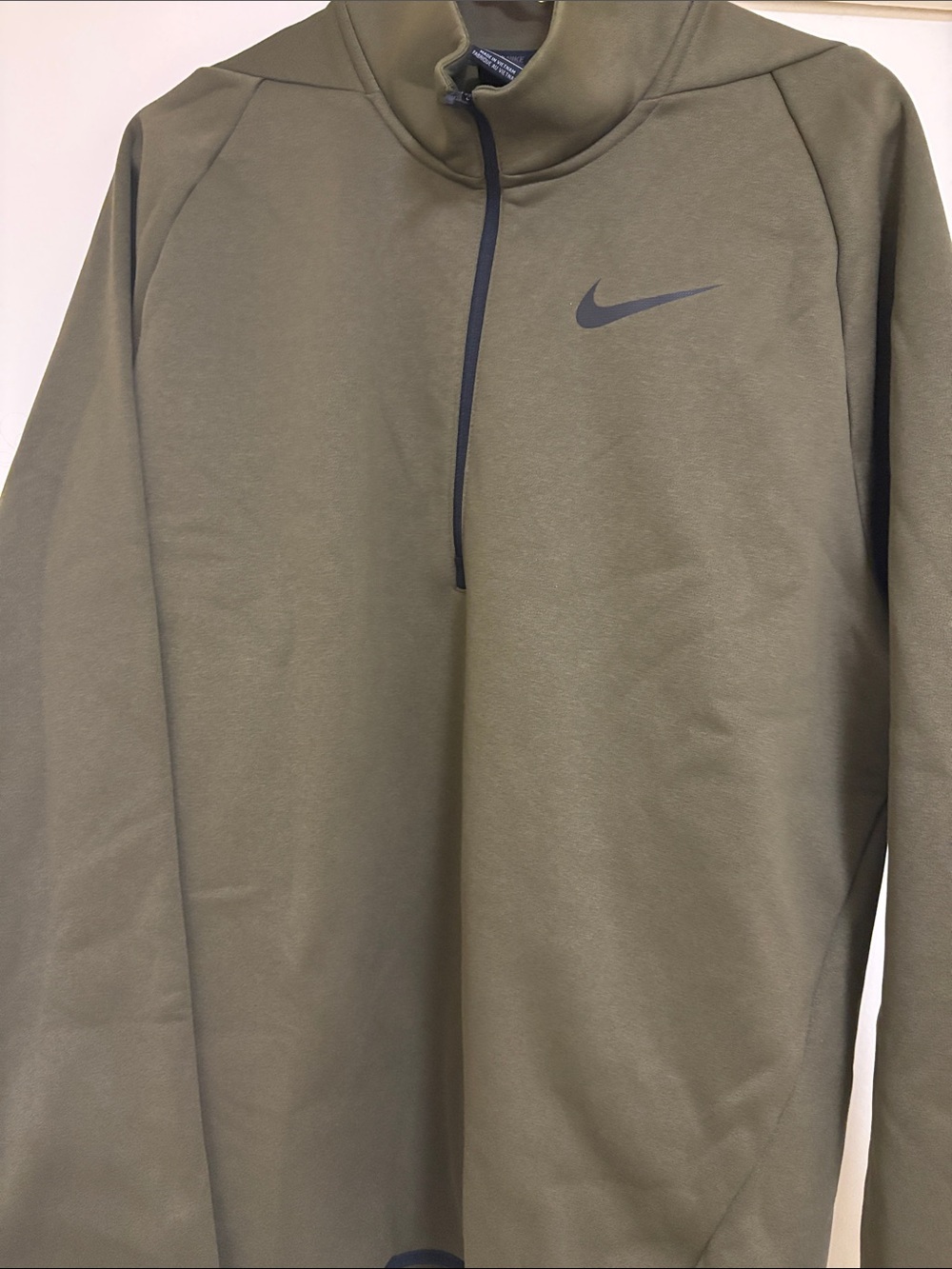 Nike Men's Olive Green Half-Zip Performance Jacket